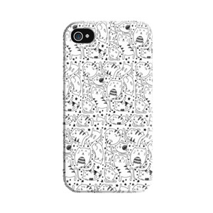 #Black&White - Cat Pattern Casing HP