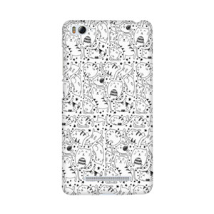#Black&White - Cat Pattern Casing HP