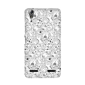 #Black&White - Cat Pattern Casing HP