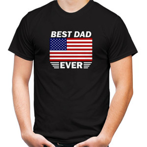 Kaos Best Dad Ever With America Flag