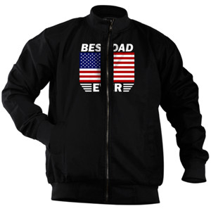 Jaket Bomber Best Dad Ever With America Flag