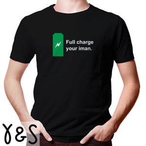 Kaos hitam full charge your iman