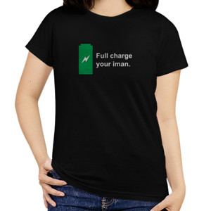 Kaos hitam full charge your iman