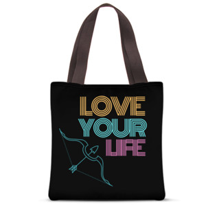 Tas Tote Fullprint Love Your Life Sagitarius