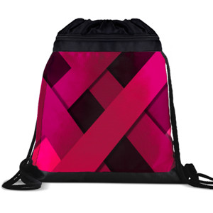 Tas Serut Motif Diagonal Strip Pink