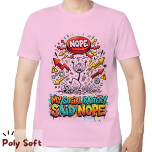 Kaos Kaos Stickman My Social Battery said Nope 