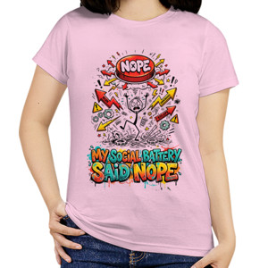 Kaos Kaos Stickman My Social Battery said Nope 