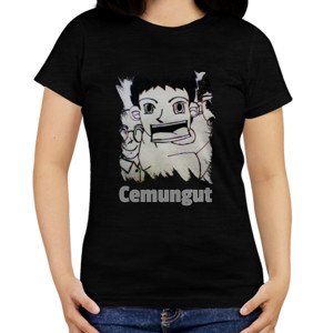 Kaos Kaos gambar kartun teriak tulisan cemungut