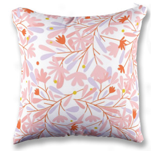 Bantal Pink Flowers and Leaves