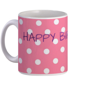 Mug happy birthday polkadot