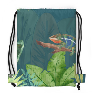 Tas Serut Fullprint Beige and Green Aesthetic Floral