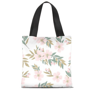 Tas Tote Fullprint Bermotif Bunga-bunga