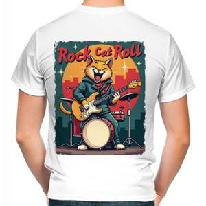 Kaos Kaos Keren Desain Kucing Rock Cat Roll