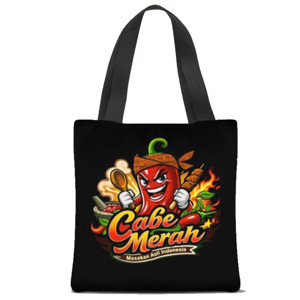 Tas Tote Fullprint Kaos Cabai Pedas Nusantara