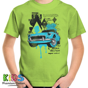 Kaos Cool Blue Car Vintage