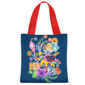 Tas Tote Fullprint Follow Your Dream Dasar Biru