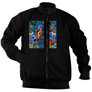 Jaket Bomber wanita lengan panjang Burung Jingga