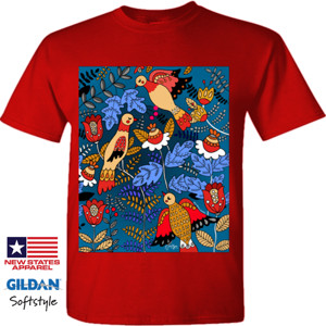 Kaos wanita lengan panjang Burung Jingga