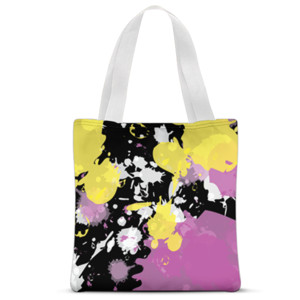 Tas Tote Fullprint Bunga Abstrak