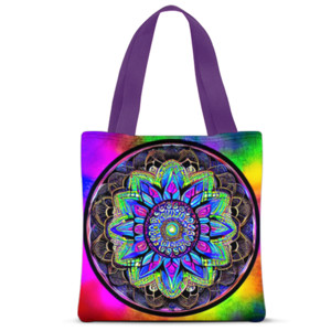 Tas Tote Fullprint Tas Tote Full Print Lukisan Colorful Mandala 1