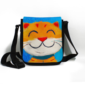Tas Selempang Tas Selempang Lukisan Kucing Imut Tersenyum 2