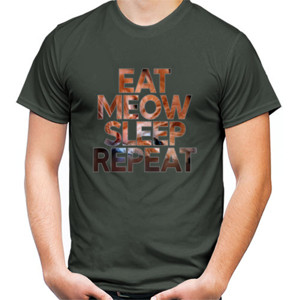 Kaos Eat Meow Sleep Repeat