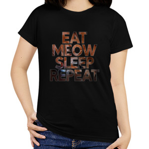 Kaos Eat Meow Sleep Repeat