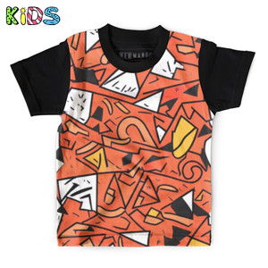 Kaos Anak Full-Print Garis Abstrak 18