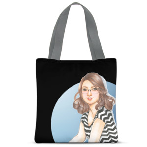 Tas Tote Fullprint curly hair