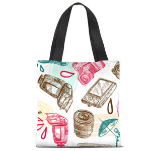 Tas Tote Fullprint camera doodle