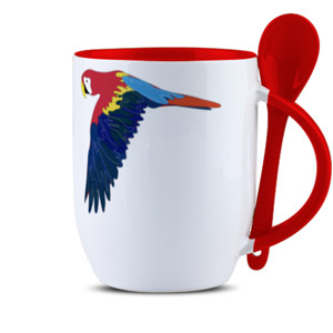 Mug Sendok Burung warna warni