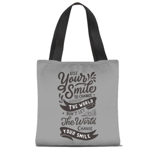 Tas Tote Fullprint Use Your Smile To Change The World