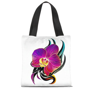 Tas Tote Fullprint Bunga Anggrek