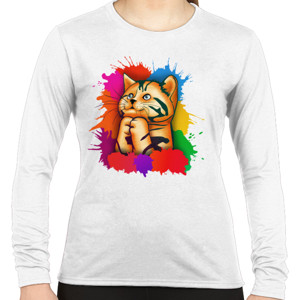 Kaos Kucing Lucu Warna Warni Posisi Berdoa