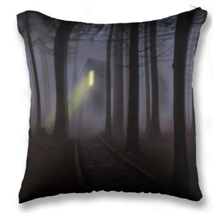 Bantal Foggy Mist Forest Trees Spooky