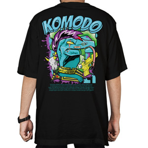 Kaos Oversize Illustrasi Komodo - GOSTA (hitam)