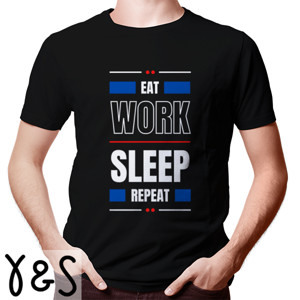 Kaos Kaos Pria Lengan Pendek - Eat Work Sleep