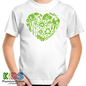 Kaos Eco Friendly Heart Shapes