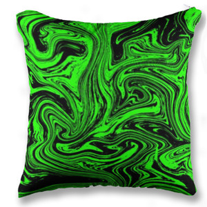 Bantal Sofa Green Black Liquify Marble -Customic47