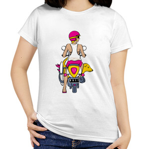 Kaos Surfer Girl with Dog