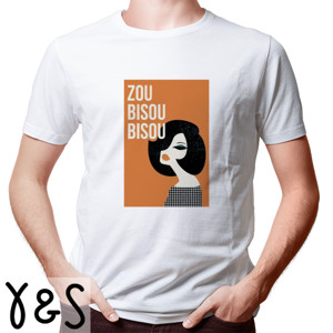 Kaos Zou Bisou Bisou Paris France Tumblr (ORANGE)