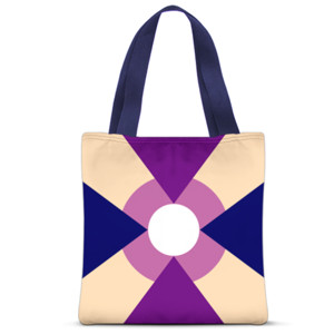 Tas Tote Fullprint Pola Ungu Kuning