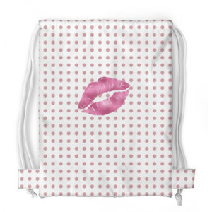 Tas Serut Fullprint Lip Polkadots Pink 
