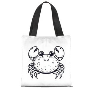 Tas Tote Fullprint Totebag coloring crabs