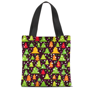 Tas Tote Fullprint Pohon natal pattern