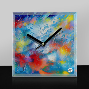 Jam Meja Percikan air di kaca