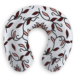 Bantal Leher Motif Batik Kembang Putih