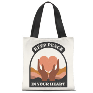 Tas Tote Fullprint Peace Day Heart