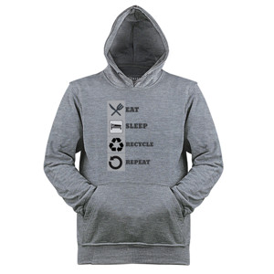 Jaket Hoodie Eat, Sleep, Recycle, Repeat
