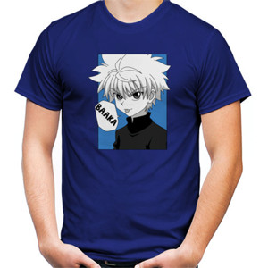 Kaos Killua hunter x x hunter anime jepang blue tshirt